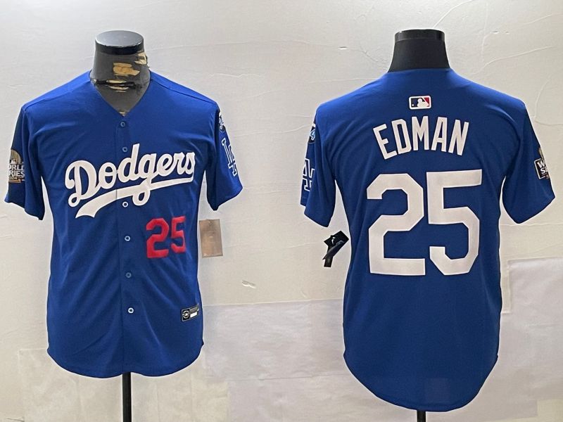 Men Los Angeles Dodgers #25 Edman Blue Game 2024 Nike MLB Jersey style 11202